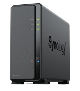 Synology DiskStation DS124 server NAS e di archiviazione Desktop Realtek RTD1619B 1 GB DDR4 0 TB DiskStation Manager Nero