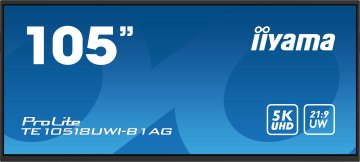 iiyama TE10518UWI-B1AG visualizzatore di messaggi Pannello A digitale 2,67 m (105") LED Wi-Fi 450 cd/m² 5K Ultra HD Nero Touch screen Processore integrato Android 24/7