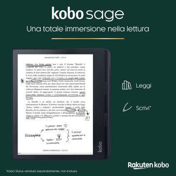 Rakuten Kobo Sage lettore e-book Touch screen 32 GB Wi-Fi Nero