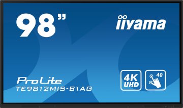 iiyama TE9812MIS-B1AG visualizzatore di messaggi Pannello A digitale 2,49 m (98") LED Wi-Fi 400 cd/m² 4K Ultra HD Nero Touch screen Processore integrato Android 24/7