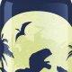 SIGG Kids Water Bottle Glow Moon Dinos thermos e recipiente isotermico 0,4 L Blu, Giallo 2