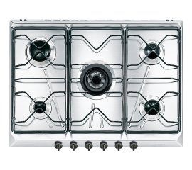 Smeg PS76 piano cottura Acciaio inox Da incasso 68.5 cm Gas 5 Fornello(i)