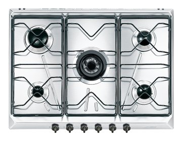 Smeg PS76 piano cottura Acciaio inox Da incasso 68.5 cm Gas 5 Fornello(i)
