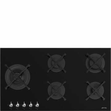 Smeg Classic PV395LN piano cottura Nero Da incasso 90 cm Gas 5 Fornello(i)