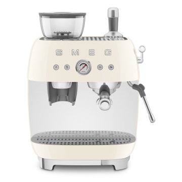 Smeg Macchina da Caffè Espresso Manuale con macinacaffè integrato 50's Style – Panna LUCIDO – EGF03CREU