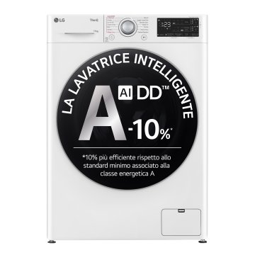LG F4R3711NSWS Lavatrice 11kg AI DD, Classe A-10%, 1400 giri, Autodosaggio,Wi-Fi