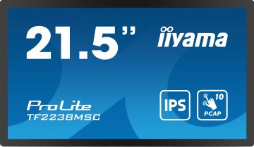 iiyama TF2238MSC-B1 visualizzatore di messaggi Pannello A digitale 55,9 cm (22") LED 600 cd/m² Full HD Nero Touch screen