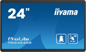 iiyama TW2424AS-B1 visualizzatore di messaggi Pannello piatto per segnaletica digitale 60,5 cm (23.8") Wi-Fi 250 cd/m² 4K Ultra HD Nero Touch screen Processore integrato Android 24/7
