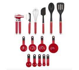 KitchenAid KO4478BXERI set di utensili da cucina 15 pz Nero, Rosso, Acciaio inox