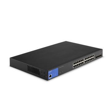 Linksys Switch di rete Gigabit PoE+ a 24 porte, 410 W, 4 porte di uplink 10G SFP+