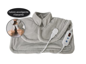 Macom Termo Poncho Plus Termoforo cervicale eletrrico con 6 intensità di calore 52 x 56 cm 100 W