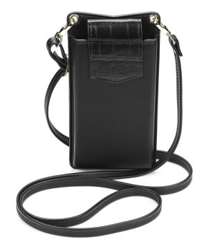 Cellularline Mini Bag - Essential Custodia universale a fondina effetto pelle con tracolla regolabile