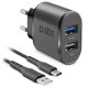 SBS Kit caricabatterie: caricatore per due dispositivi con cavo USB e USB-C incluso 2