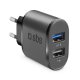 SBS Caricabatterie caricatore 15 Watt - Ricarica rapida con due porte USB 2