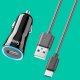 PLOOS - USB CAR KIT ADAPTER 2A - USB-C Caricabatterie da auto 2A con cavo USB Type-C 2