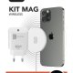 Cellularline Mag Kit Wireless Charger - iPhone 12 and later Base di ricarica wireless magnetica per sistema MagSafe e alimentatore USB-C 20W 6