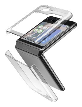 Cellularline Clear Case - Galaxy Z Flip5 Custodia trasparente rigida composta da due pezzi