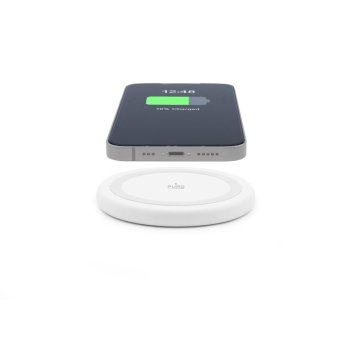 PURO PUFCCSQI10W2WHI Caricabatterie per dispositivi mobili Smartphone, Orologio intelligente Bianco USB Carica wireless Interno