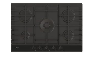 Haier Series 6 HAHG7W5HEB Nero Da incasso 74.5 cm Gas 5 Fornello(i)