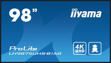 iiyama LH9875UHS-B1AG visualizzatore di messaggi Pannello piatto per segnaletica digitale 2,49 m (98") LED Wi-Fi 500 cd/m² 4K Ultra HD Nero Processore integrato Android 11 24/7
