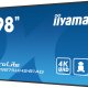 iiyama LH9875UHS-B1AG visualizzatore di messaggi Pannello piatto per segnaletica digitale 2,49 m (98