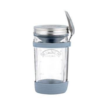 Kilner All In 1 Food To Go Jar Set Rotondo Barattolo 0,5 L Grigio, Argento, Trasparente 1 pz