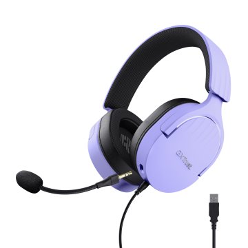 Trust GXT 490P FAYZO Auricolare Cablato A Padiglione Gaming USB tipo A Nero, Viola