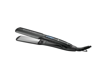 GA.MA Piastra X-Wide Digital Titanio 4D: trafile larghe in titanio, tecnologia agli ioni e ozono, anti crespo, per look liscio anche su capelli difficili e voluminiosi, temperatura regolabile da 150 a