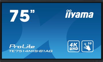 iiyama TE7514MIS-B1AG visualizzatore di messaggi Pannello piatto interattivo 190,5 cm (75") LCD Wi-Fi 435 cd/m² 4K Ultra HD Nero Touch screen Processore integrato Android 24/7