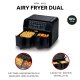 Ariete 4623 Airy Fryer Dual, Friggitrice ad aria con doppio cestello, 1700 W, Capacità 8L, 3 Funzioni di cottura, Pannello digitale LED Touch, 8 programmi preimpostati, Timer, 2 cestelli, Nero 3