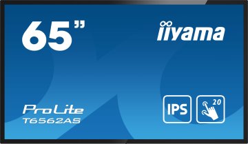 iiyama T6562AS-B1 visualizzatore di messaggi Pannello piatto interattivo 163,8 cm (64.5") IPS 500 cd/m² 4K Ultra HD Nero Touch screen Processore integrato Android 8.0 24/7