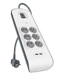 Belkin BSV604vf2M Bianco 6 presa(e) AC 2 m