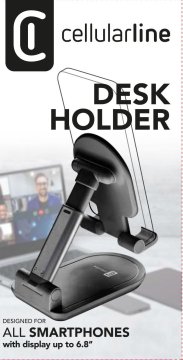 Cellularline Desk Holder - Universale per Smartphones e Tablets Supporto da tavolo pieghevole per smartphones e tablets
