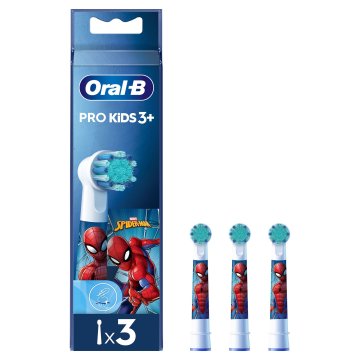 Oral-B Testine Di Ricambio Pro Kids Con Spiderman, 3 Testine