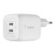 Belkin CARICABATTERIA DA PARETE DOPPIO GAN USB-C PPS 45W 2