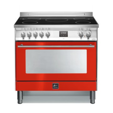 Lofra PRG96WFMT/5I Cucina Elettrico Piano cottura a induzione Rosso, Acciaio inox
