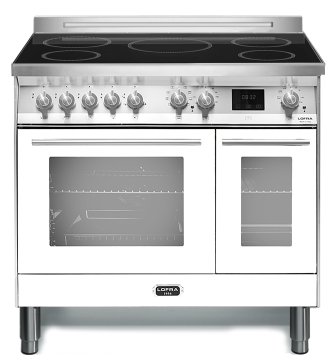 Lofra PBPD96MFTE/5I Cucina freestanding Elettrico Piano cottura a induzione Acciaio inox, Bianco