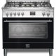 Lofra PNMG96WMFT/AEO Cucina Elettrico Gas Nero, Acciaio inox 2