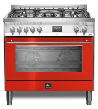 Lofra PRG96WMFT/AEO Cucina Elettrico Gas Rosso, Acciaio inox