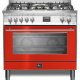 Lofra PRG96WMFT/AEO Cucina Elettrico Gas Rosso, Acciaio inox 2