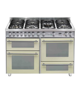 Lofra PBI126SMFET+DMFT/2AEO Cucina freestanding Elettrico Gas Avorio, Acciaio inox