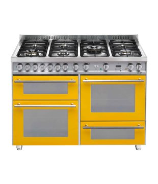 Lofra PG126SMFET+DMFT/2AEO Cucina freestanding Elettrico Gas Acciaio inox, Giallo