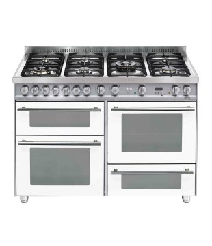 Lofra PBP126SMFET+DMFT/2AEO Cucina freestanding Elettrico Gas Perlato, Acciaio inox, Bianco