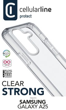 Cellularline Clear Strong - Galaxy A25 5G Custodia rigida con bordi in gomma