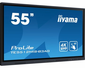 iiyama TE5512MIS-B3AG visualizzatore di messaggi Design chiosco 139,7 cm (55") LCD Wi-Fi 400 cd/m² 4K Ultra HD Nero Touch screen Processore integrato Android 11 18/7