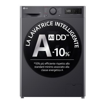 LG F4R5011TSMB Lavatrice 11kg AI DD, Classe A-10%, 1400 giri, TurboWash, Vapore