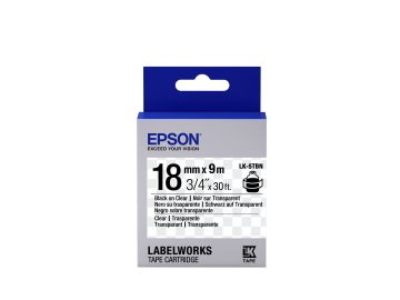 Epson Nastro fondo Trasparente per testo Nero 18/9 LK-5TBN