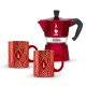 Bialetti MOKA 3TZ rot Set + 2 Mug ART DECO Rosso 2