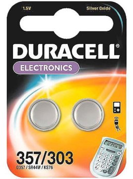 Duracell 357/303 batteria per uso domestico Batteria monouso Ossido d'argento (S)
