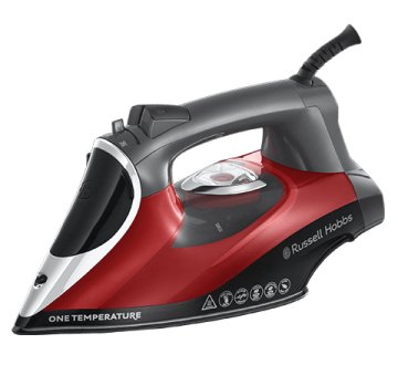Russell Hobbs 25090-56 ferro da stiro Ferro da stiro a secco e a vapore Piastra in Ceramica 2600 W Nero, Grigio, Rosso